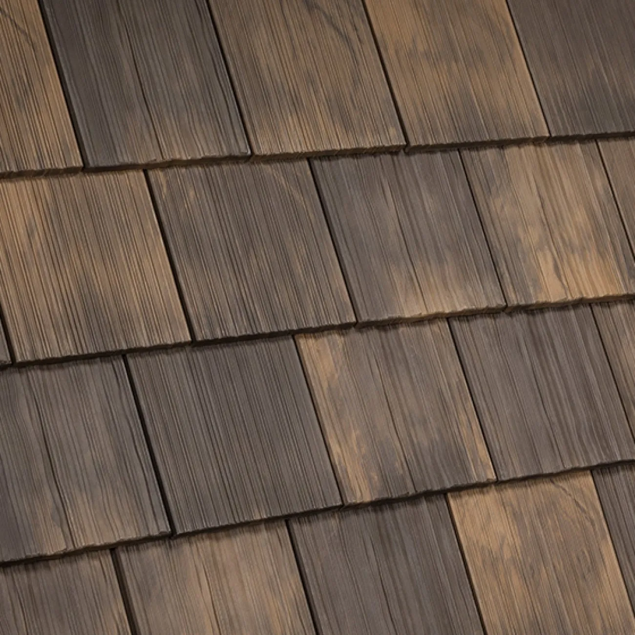 DaVinci Roofscapes Single-Width Shake Aged Cedar roof shingle swatch